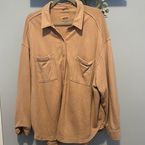 Oversized Aerie brown button up shacket (L)